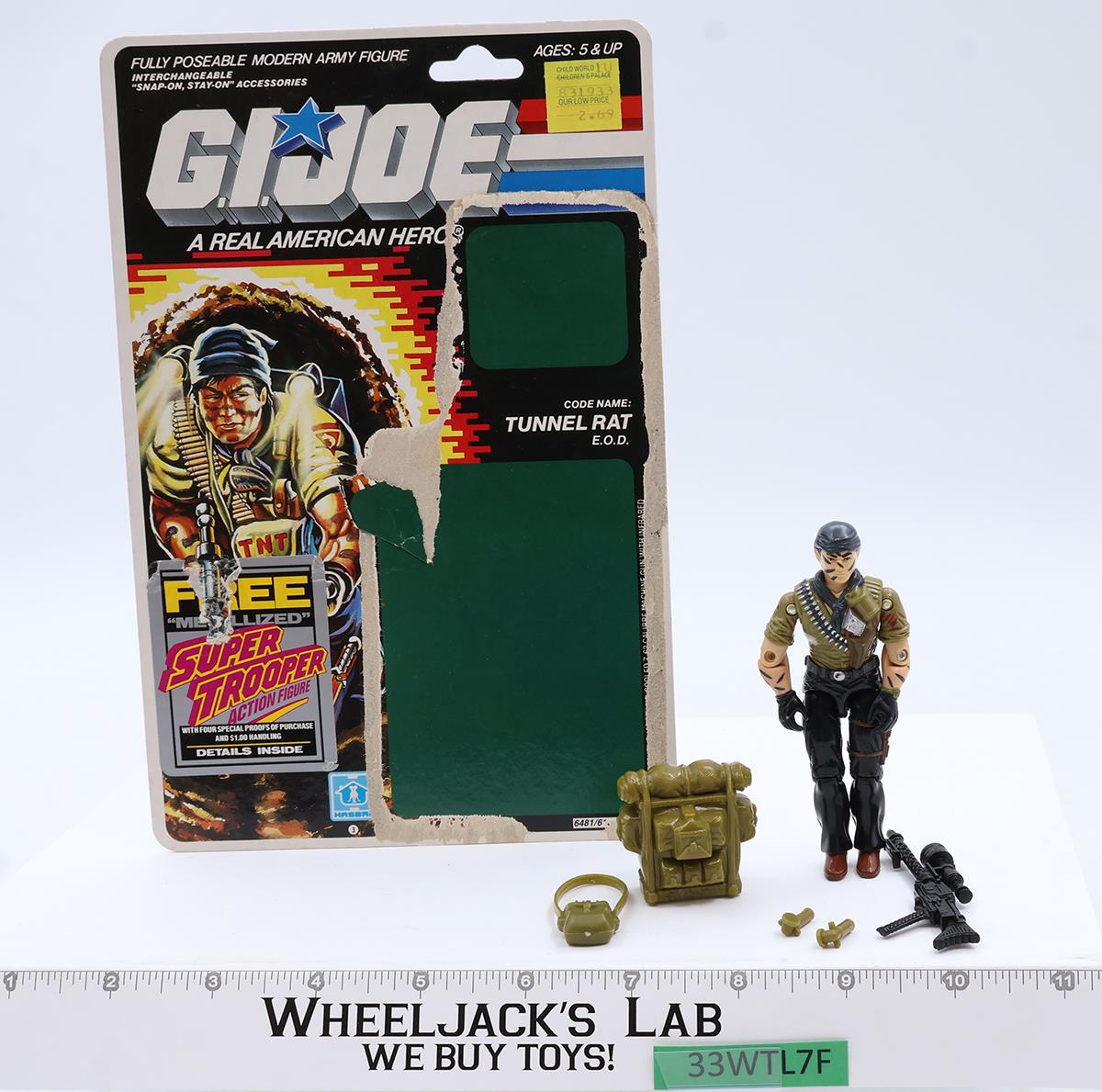 Tunnel Rat V1 100% Complete 34 Cardback G.I. Joe 1987 Hasbro Vintage Figure