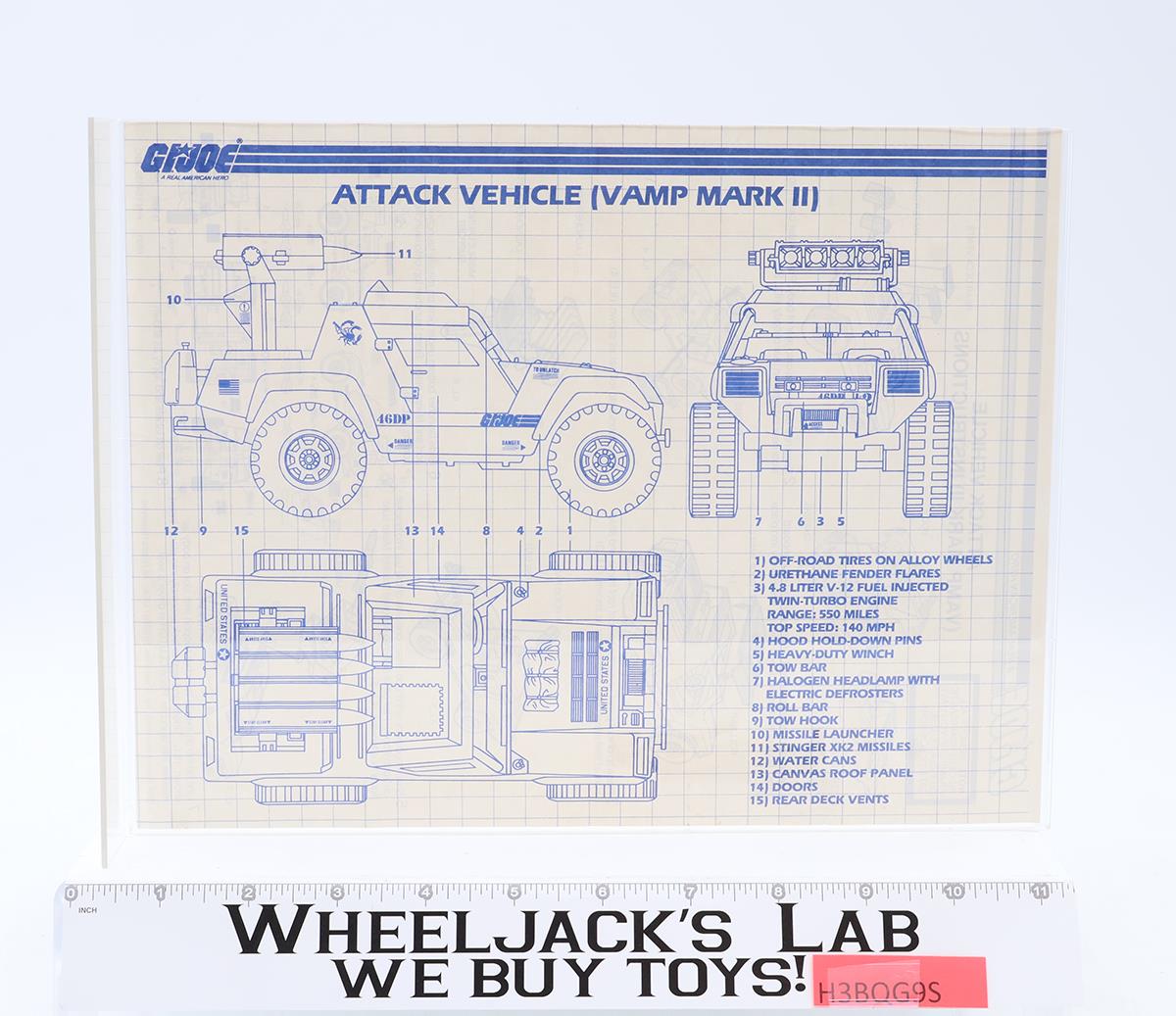 Vamp Mark II Attack Jeep W/ Clutch 100% Complete GI Joe 1984 Hasbro Vehicle