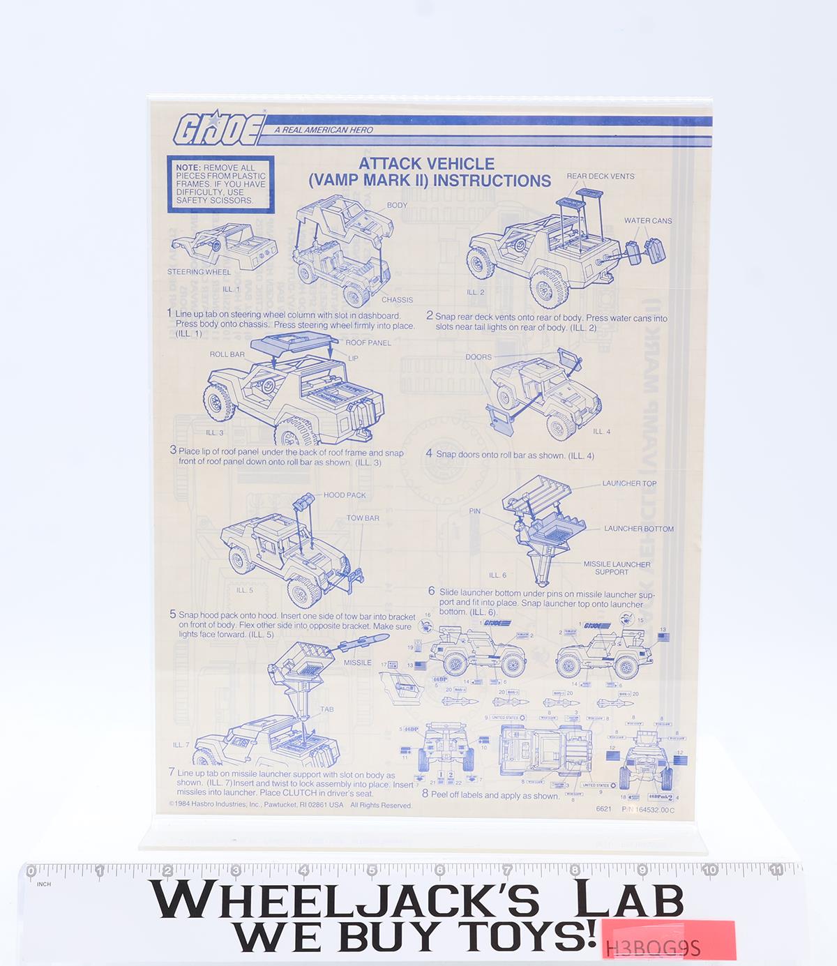 Vamp Mark II Attack Jeep W/ Clutch 100% Complete GI Joe 1984 Hasbro Vehicle