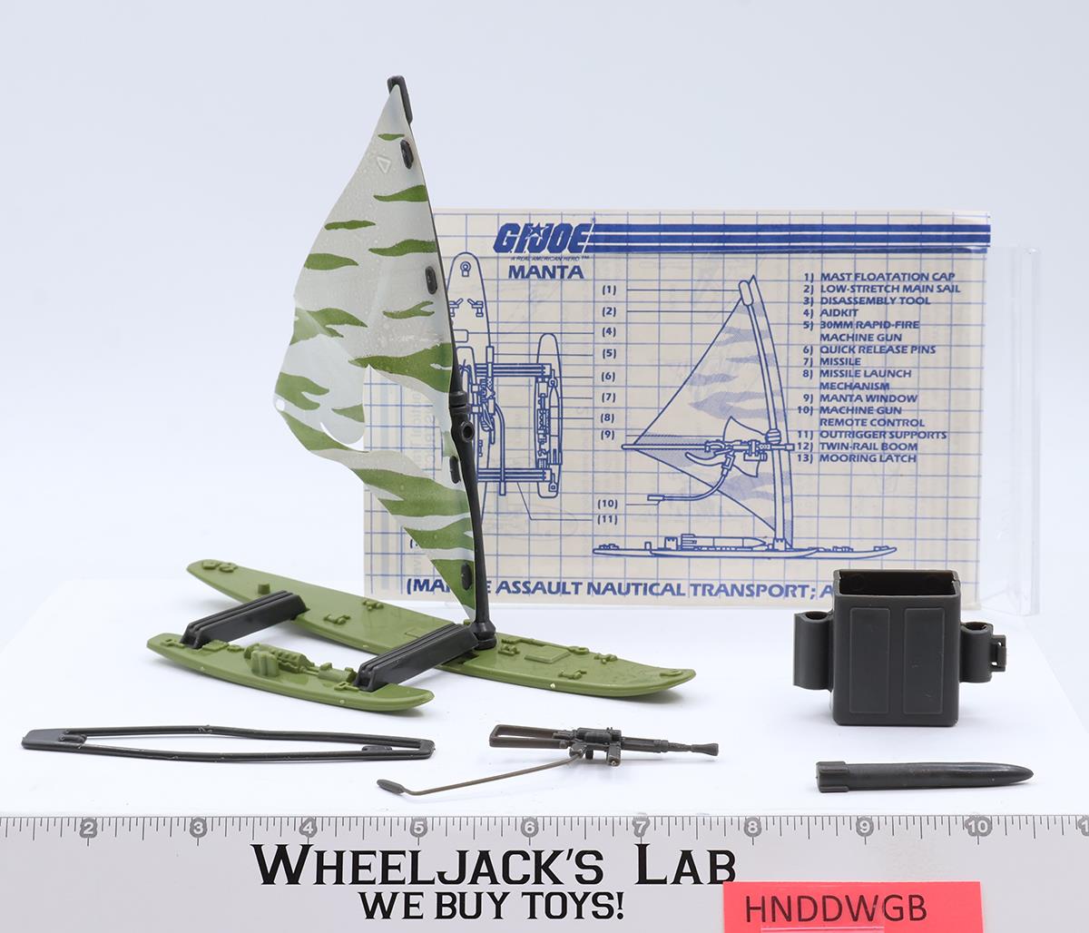 Manta Windsurfer Board 100% Complete G.I. Joe 1984 Hasbro Vintage Vehicle