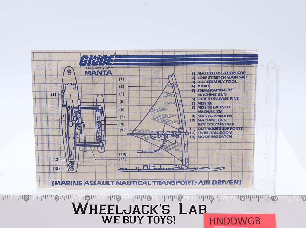 Manta Windsurfer Board 100% Complete G.I. Joe 1984 Hasbro Vintage Vehicle