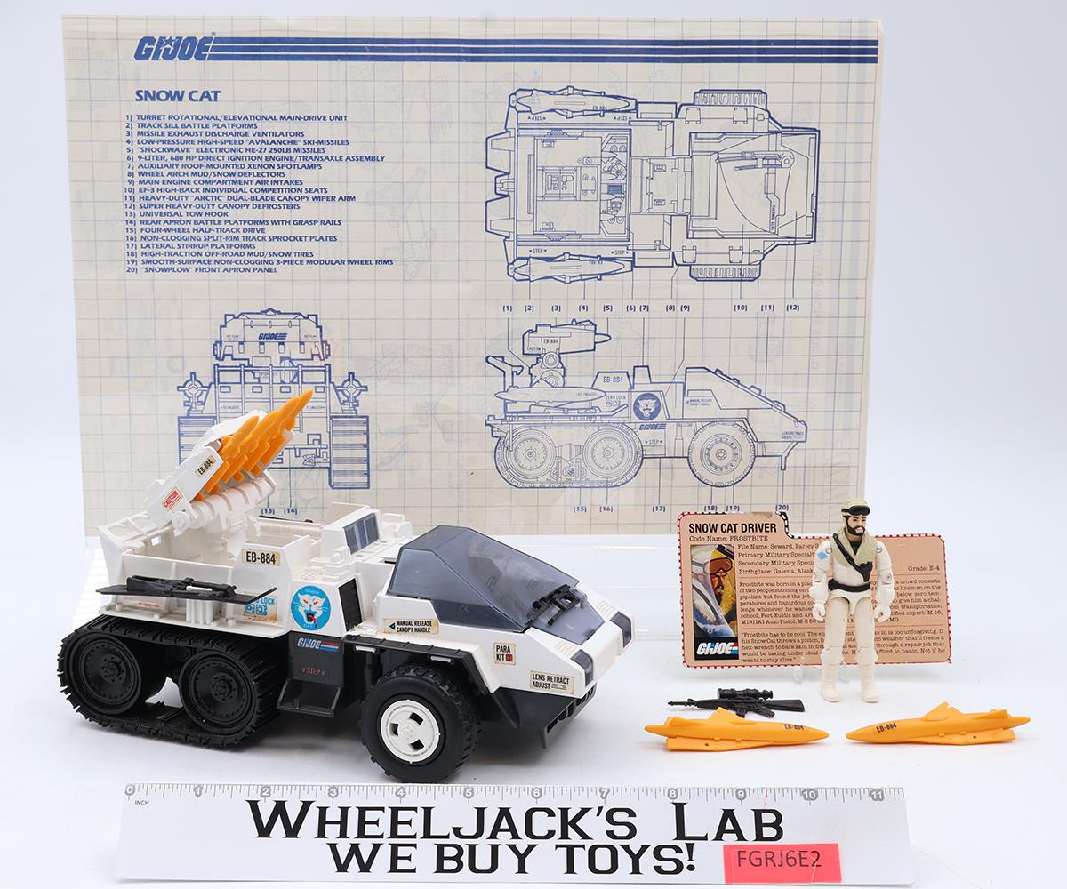 Snow Cat 100% Complete W/ Frostbite GI Joe 1985 Hasbro Action Figure Vehicle
