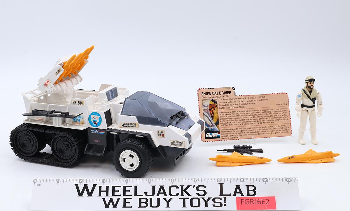 Snow Cat 100% Complete W/ Frostbite GI Joe 1985 Hasbro Action Figure Vehicle