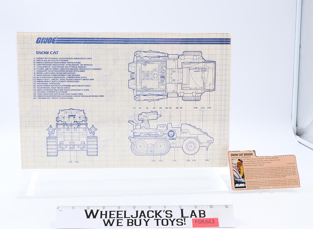 Snow Cat 100% Complete W/ Frostbite GI Joe 1985 Hasbro Action Figure Vehicle