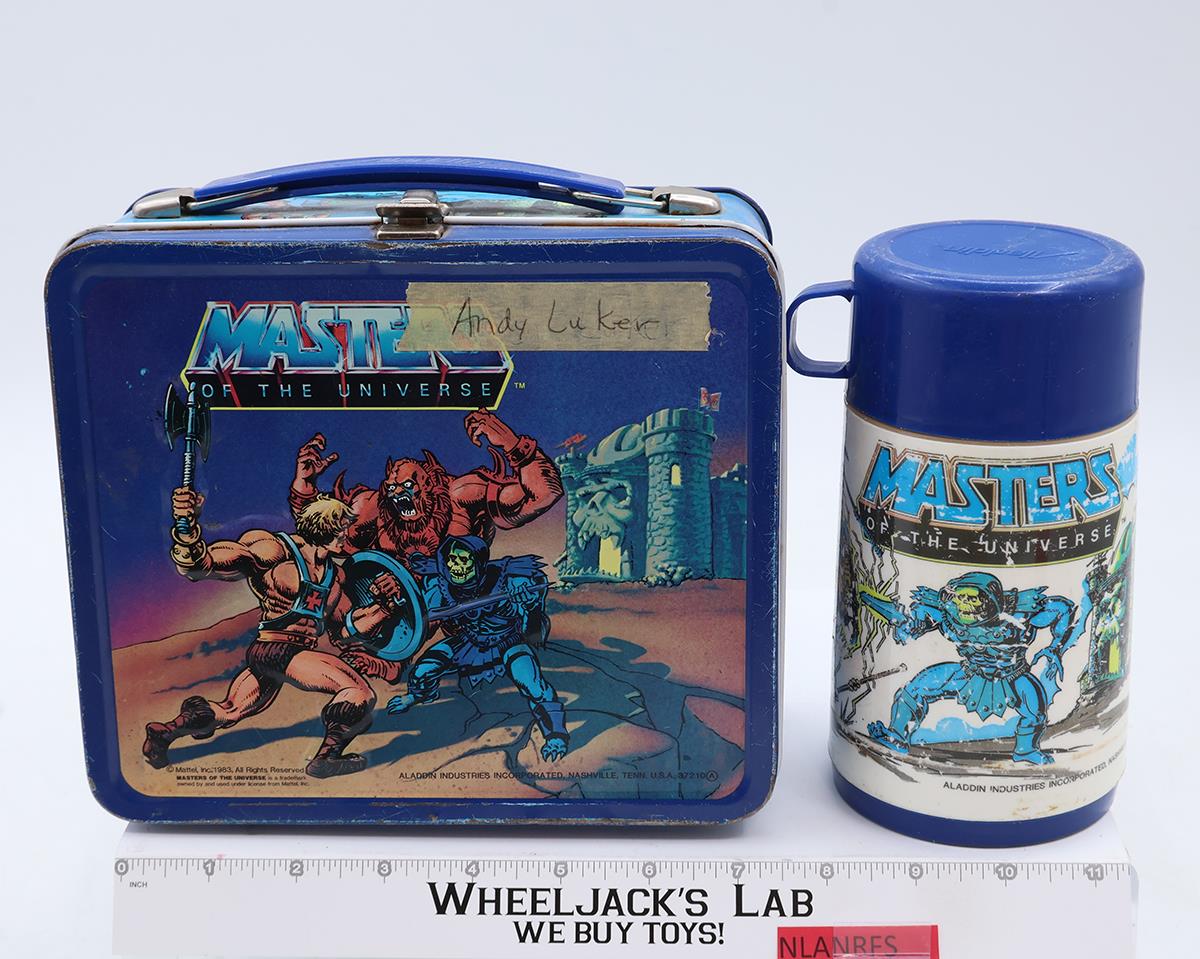 He-Man Masters of the Universe MOTU Aladdin 1984 Lunch Box W/ Thermos Mug