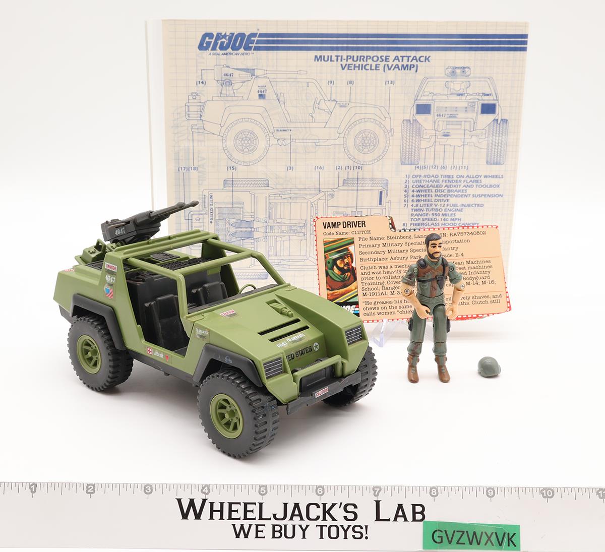 Vamp W/ Clutch 100% Complete GI Joe 1982 Hasbro Vintage Action Figure Vehicle