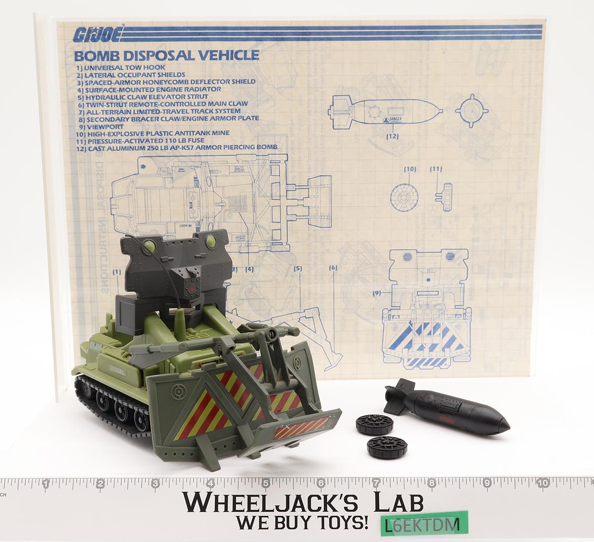 Bomb Disposal 100% Complete GI Joe 1985 Hasbro Action Figure Vehicle