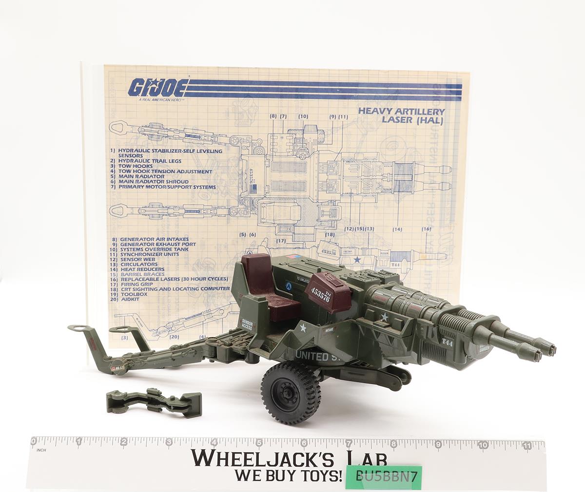 HAL Heavy Artillery Laser Complete G.I. Joe 1982 Hasbro Vehicle Action Figure