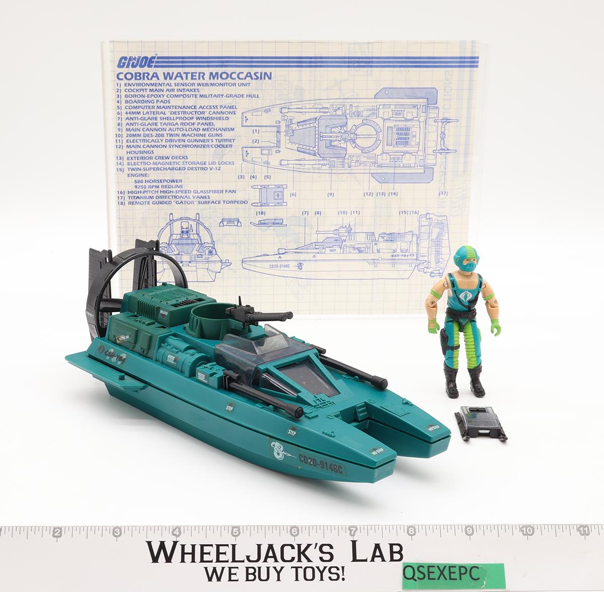 Cobra Water Moccasin W/Copperhead 100% Complete G.I. Joe 1984 Hasbro Vehicle