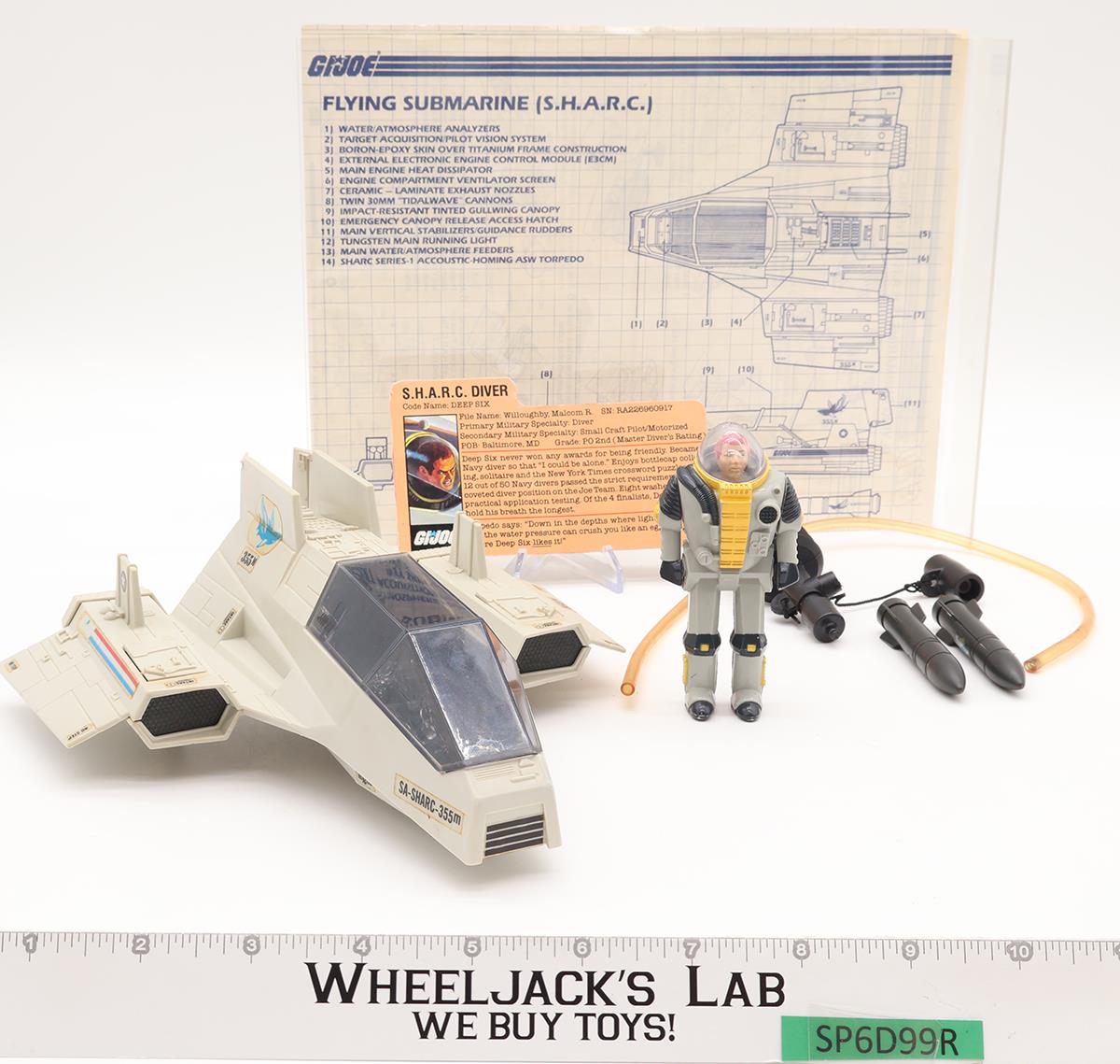 S.H.A.R.C. W/ Deep Six Complete GI Joe 1984 Hasbro Vintage Action Figure Vehicle