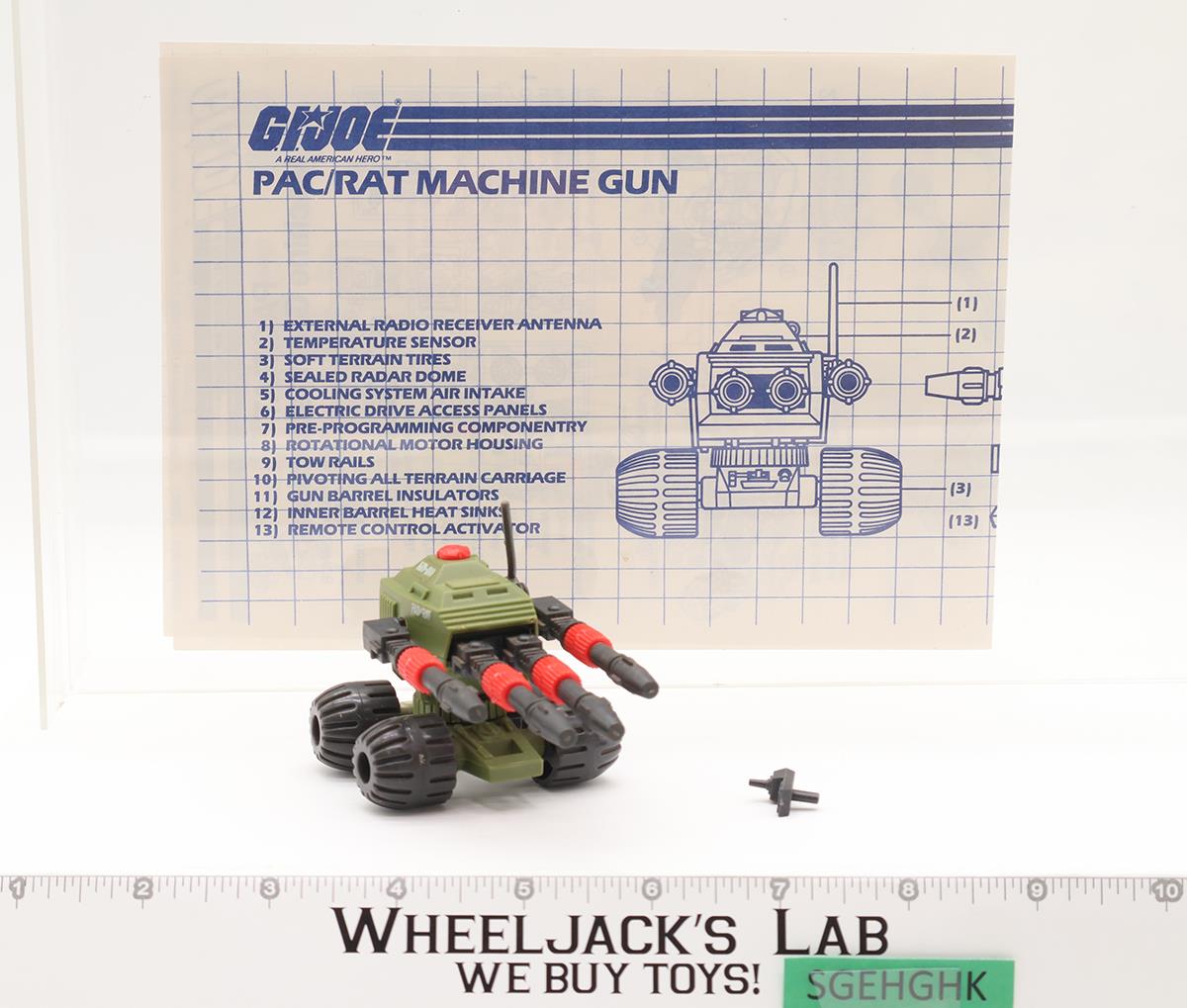 Machine Gun Pac/Rat 100% Complete G.I. Joe 1983 Hasbro Action Figure Vehicle