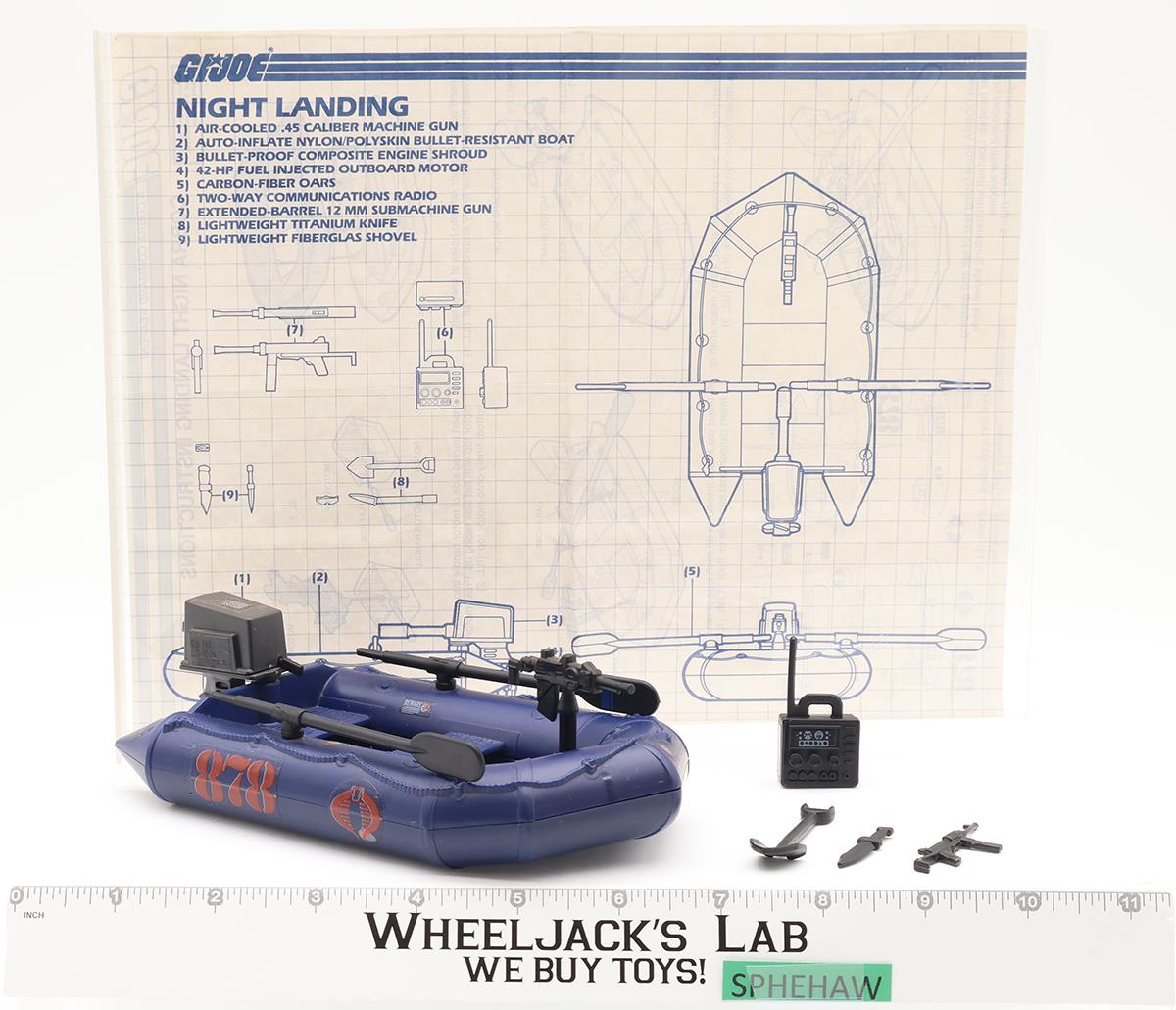 Cobra Night Landing Raft 100% Complete G.I. Joe 1985 Hasbro Vintage Vehicle