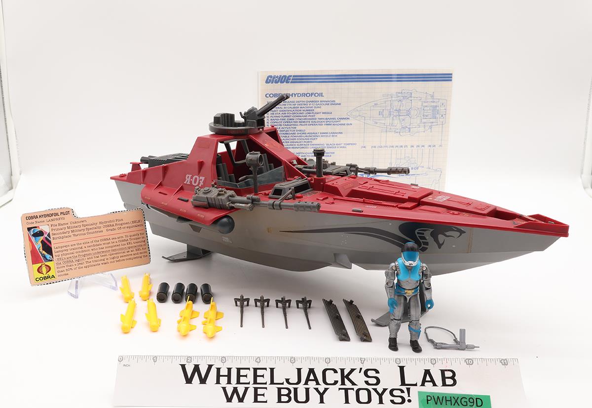 Moray Hydrofoil 100% Complete W/ LENS UNBROKEN GI Joe 1985 Hasbro Vehicle