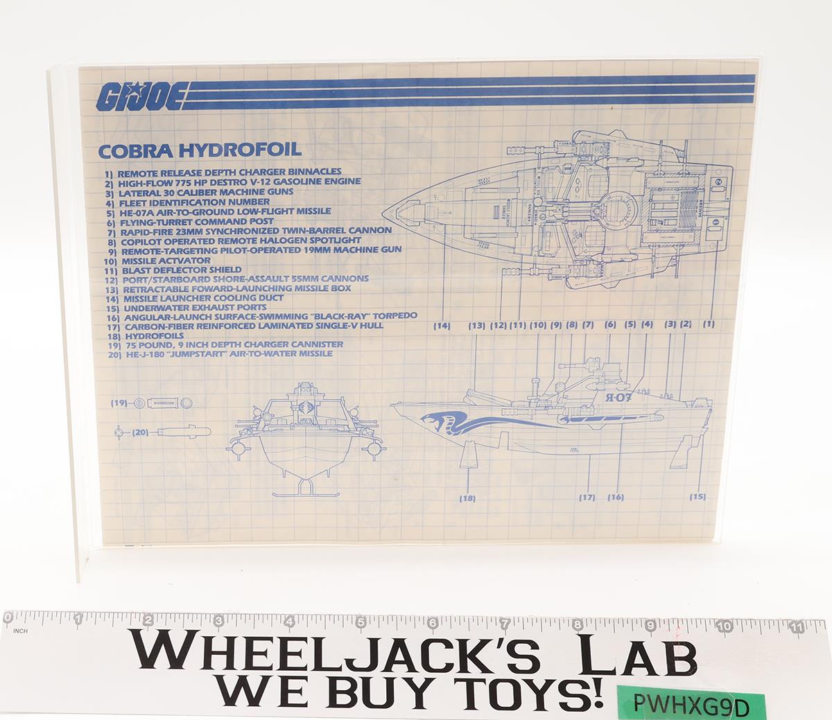 Moray Hydrofoil 100% Complete W/ LENS UNBROKEN GI Joe 1985 Hasbro Vehicle