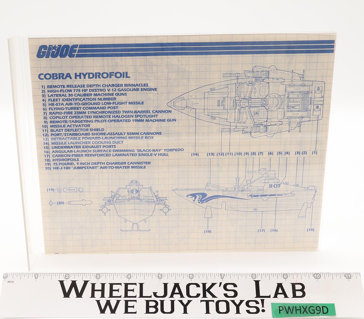 Moray Hydrofoil 100% Complete W/ LENS UNBROKEN GI Joe 1985 Hasbro Vehicle