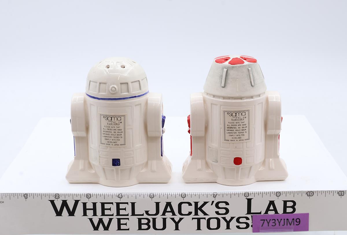 R2-D2 R5-D4 Salt and Pepper Shakers Star Wars Sigma Ceramics Vintage