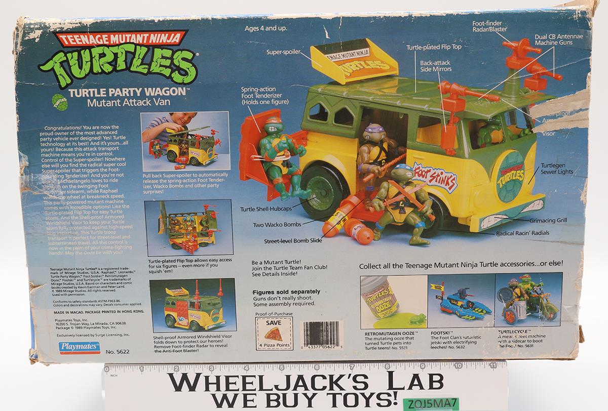 Party Wagon 100% Complete W/Box Teenage Mutant Ninja Turtles 1989 Playmates