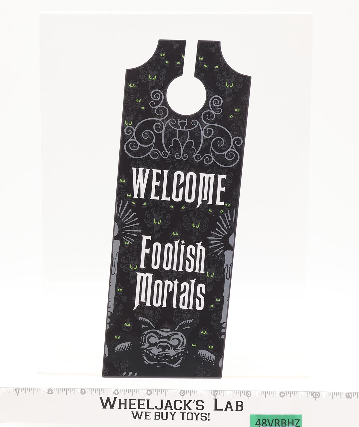 Disney Parks Haunted Mansion Welcome Foolish Mortals No Turning Back Door Hanger