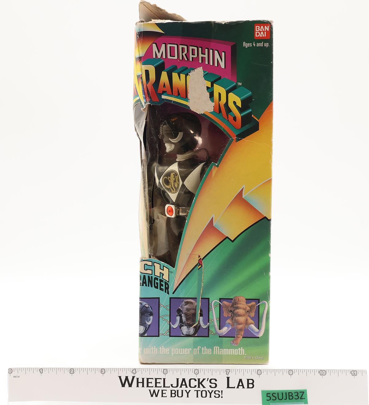 Zach Black Ranger Complete Mighty Morphin Power Rangers 1993 Bandai 8" Figure