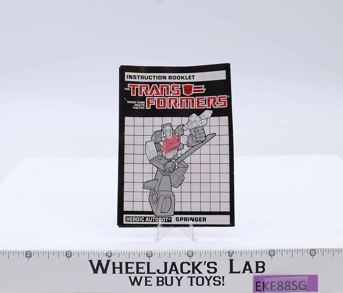 Springer 100% Complete Vintage 1986 G1 Transformers Hasbro Action Figure