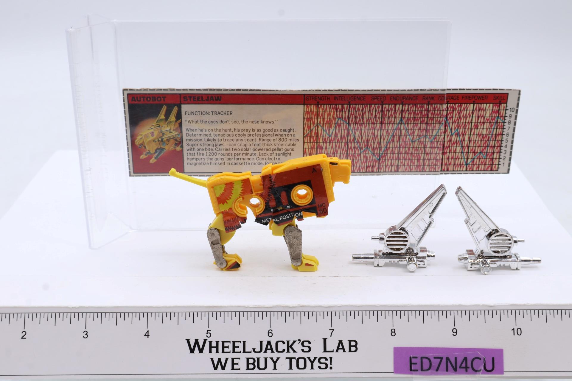 Steeljaw SILVER 100% Complete NEAR MINT 1986 Vintage G1 Transformers Figure