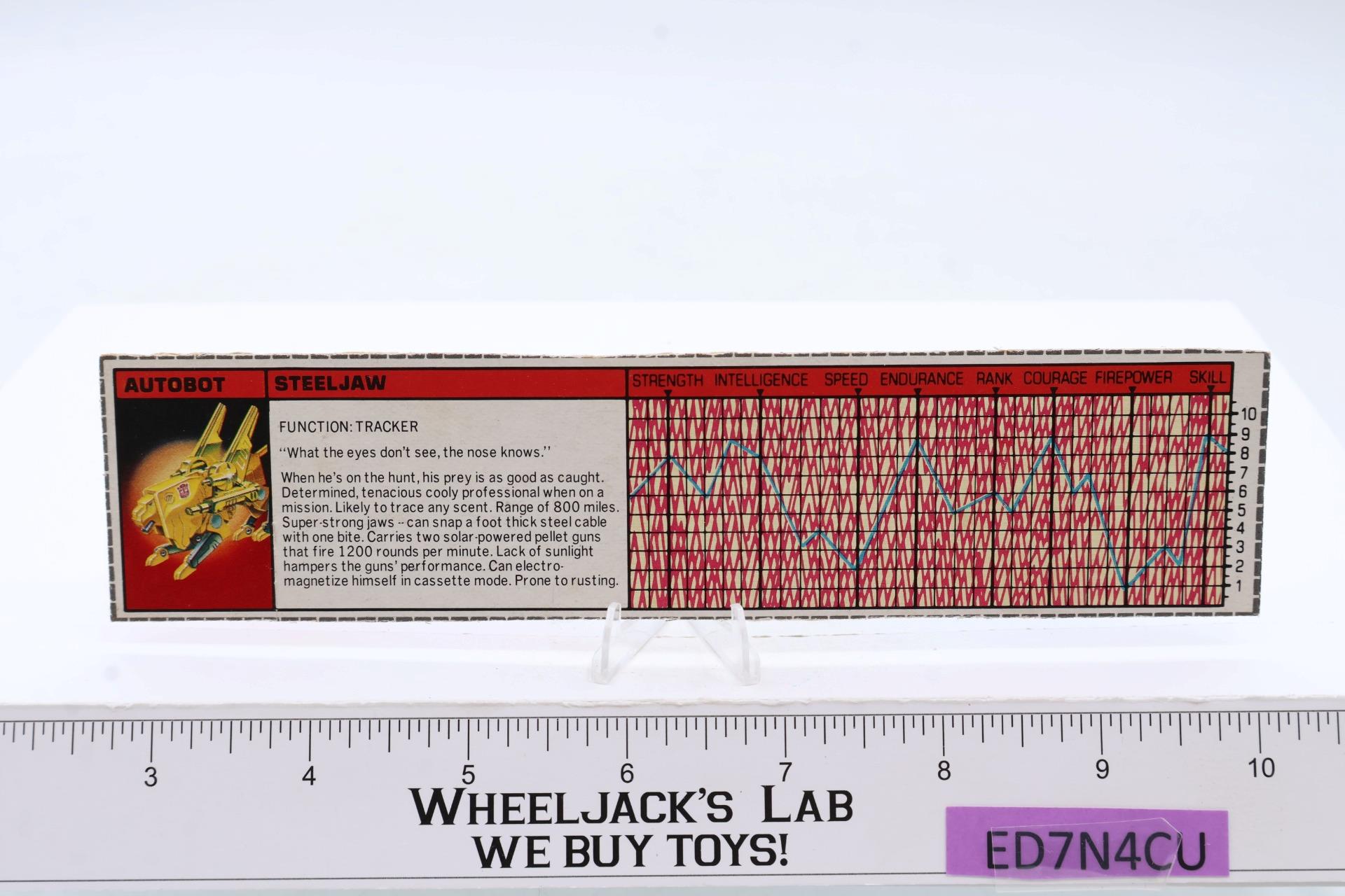 Steeljaw SILVER 100% Complete NEAR MINT 1986 Vintage G1 Transformers Figure