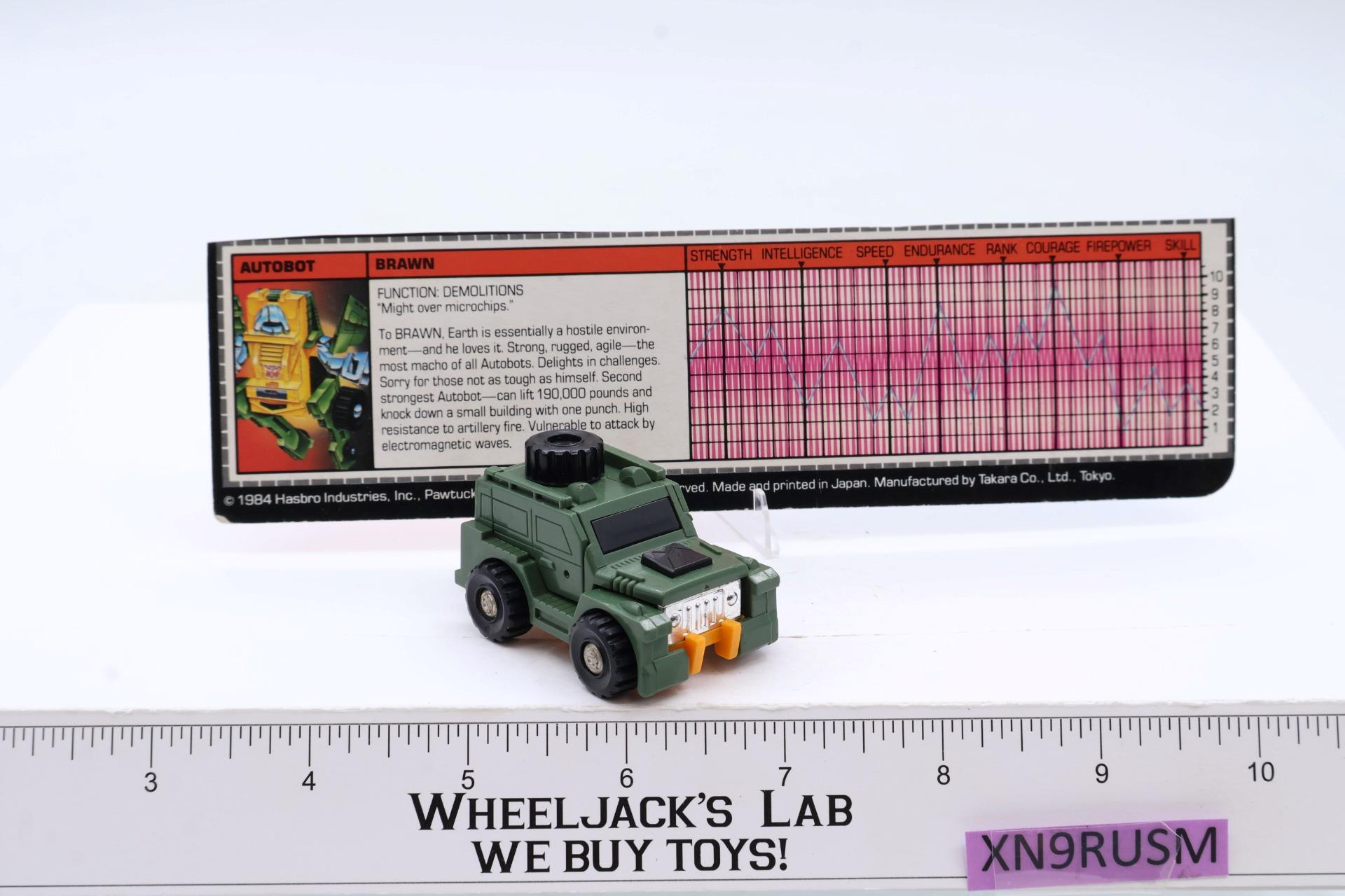 Brawn 100% Complete Vintage 1984 G1 Transformers Hasbro Action Figure