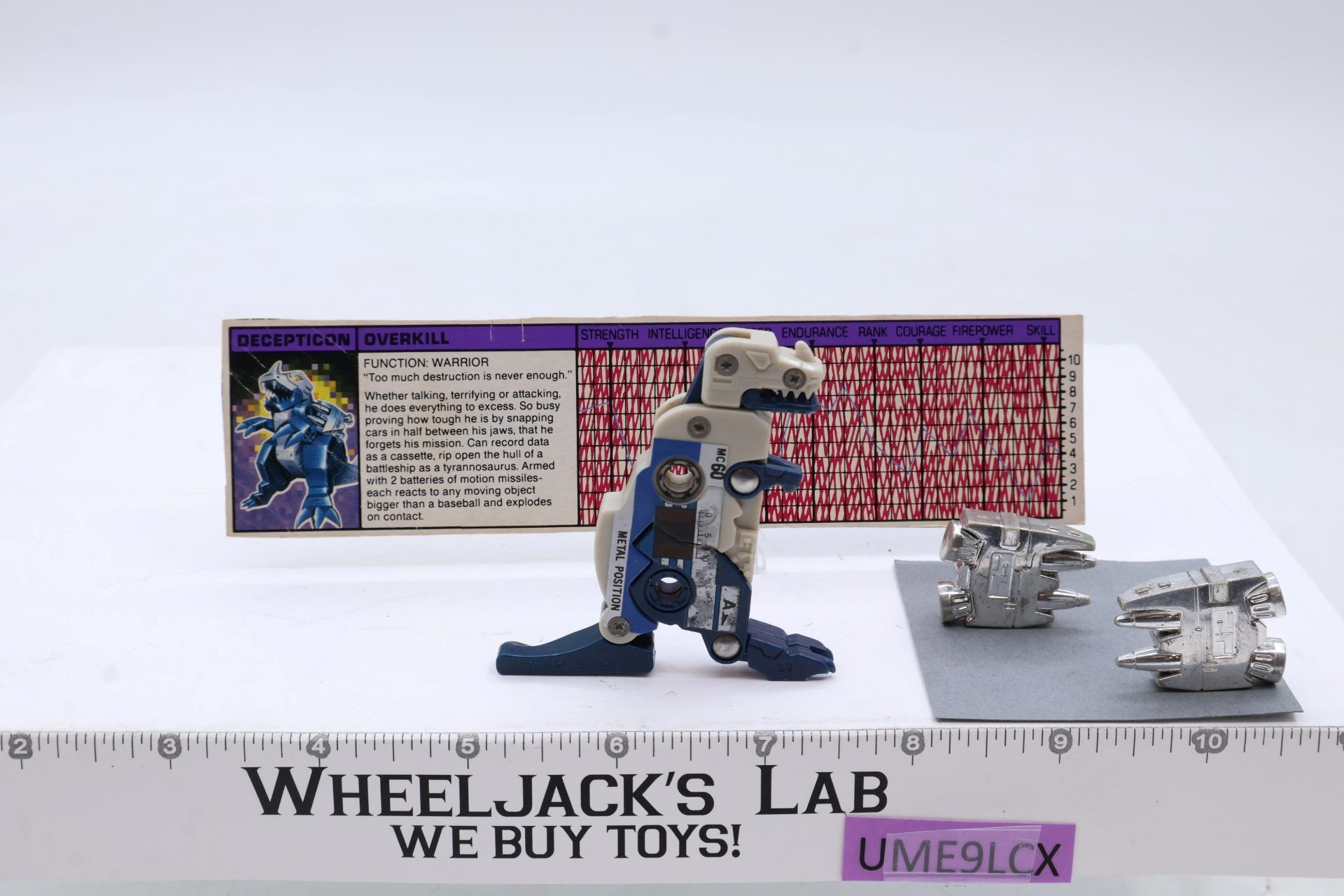 Overkill Cassette 100% Complete 1986 G1 Transformers Tyrannosaurus Hasbro