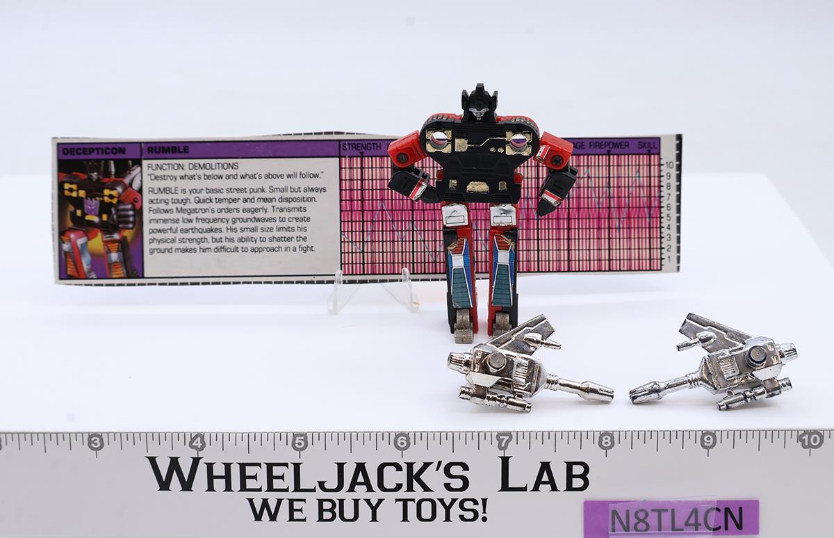 Rumble Cassette SILVER 100% Complete Vintage 1985 G1 Transformers Figure