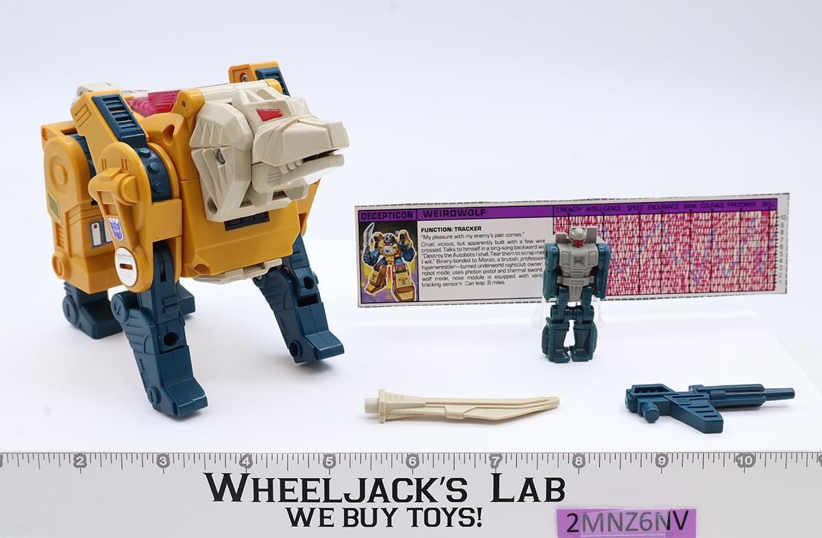 Weirdwolf 100% Complete Vintage 1987 G1 Transformers Hasbro Action Figure