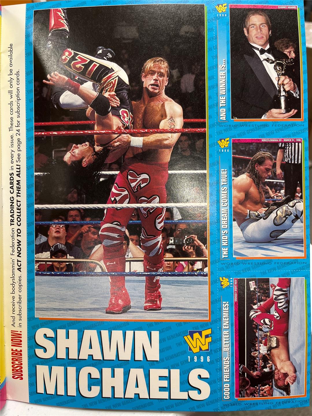 WWF Magazine July 1996 w/ Poster & Trading Cards Plus Premiere Issue Comic VGC