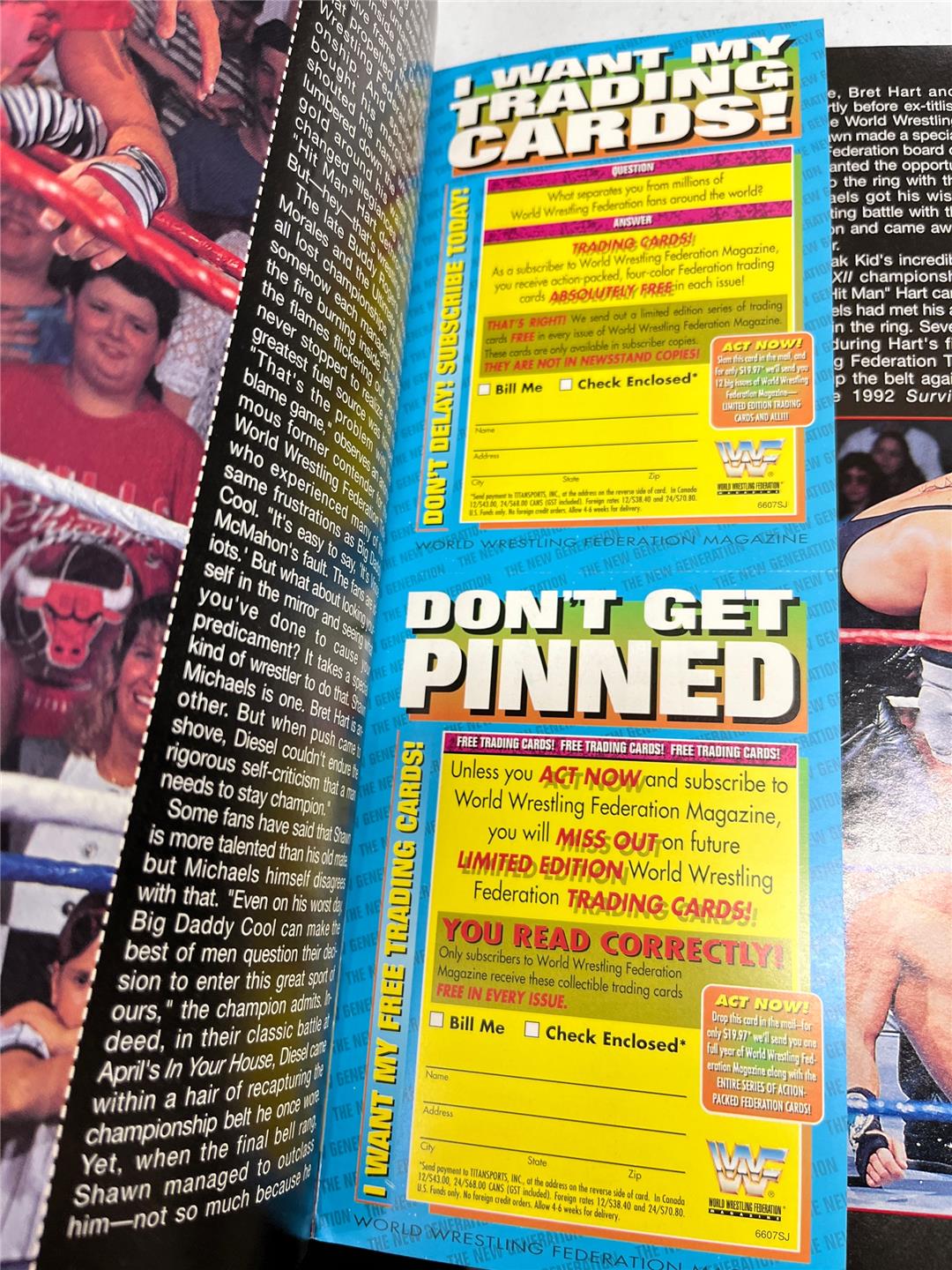 WWF Magazine July 1996 w/ Poster & Trading Cards Plus Premiere Issue Comic VGC