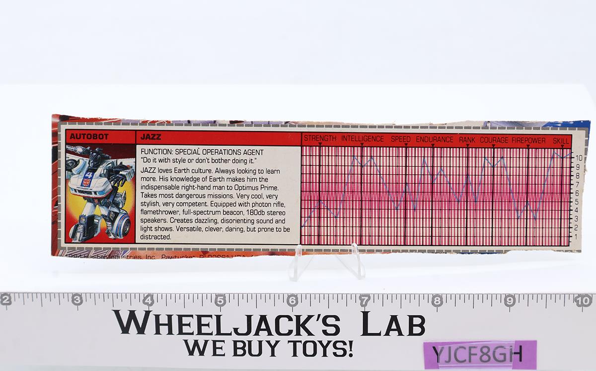 Jazz 100% Complete Vintage 1984 G1 Transformers Hasbro Action Figure