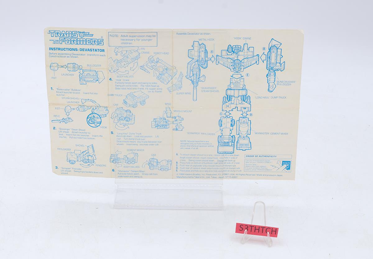 Devastator 100% Complete Vintage 1985 G1 Transformers Hasbro Action Figure