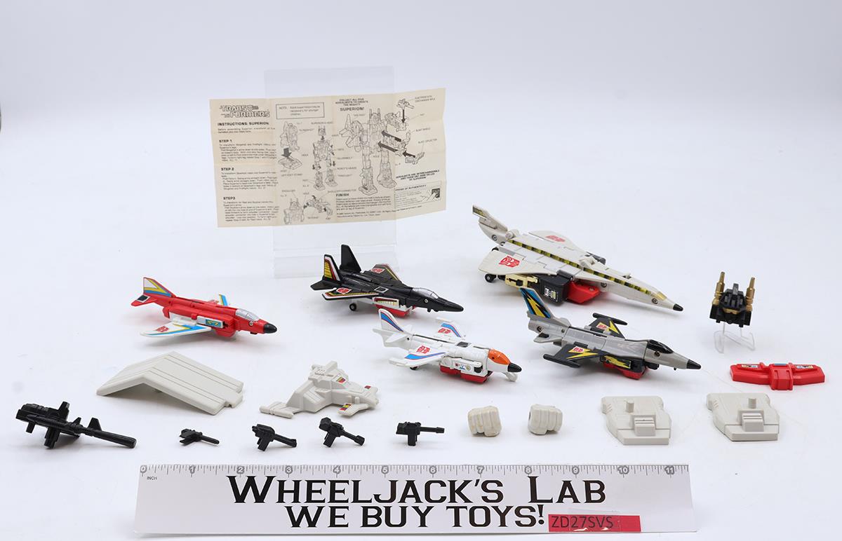 Superion Aerialbots Set 100% Complete Vintage 1986 G1 Transformers Hasbro