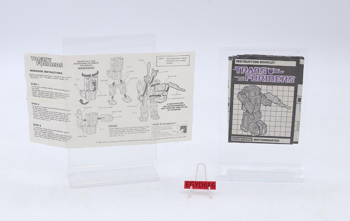 Menasor 100% Complete Vintage 1986 G1 Transformers Hasbro Action Figure