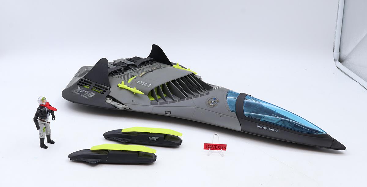 Phantom X-19 W/Ghostrider 100% Complete 1988 GI Joe Hasbro Vintage Vehicle