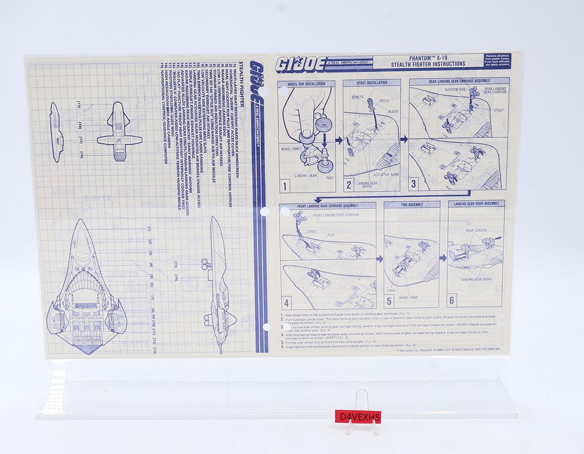 Phantom X-19 W/Ghostrider 100% Complete 1988 GI Joe Hasbro Vintage Vehicle