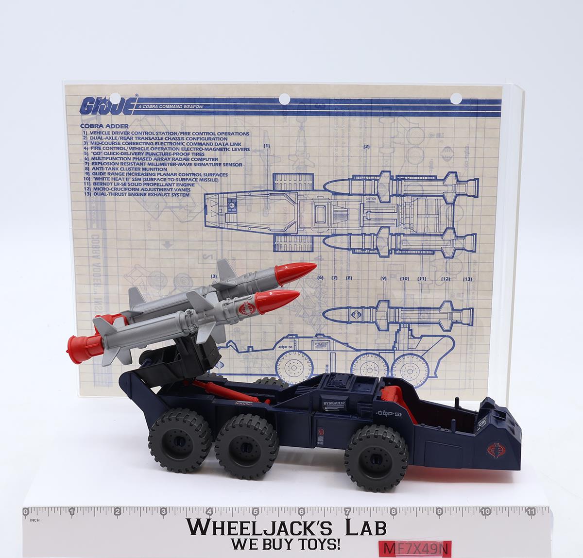 Cobra Adder 100% Complete 1987 GI Joe Hasbro Vintage Action Figure Vehicle