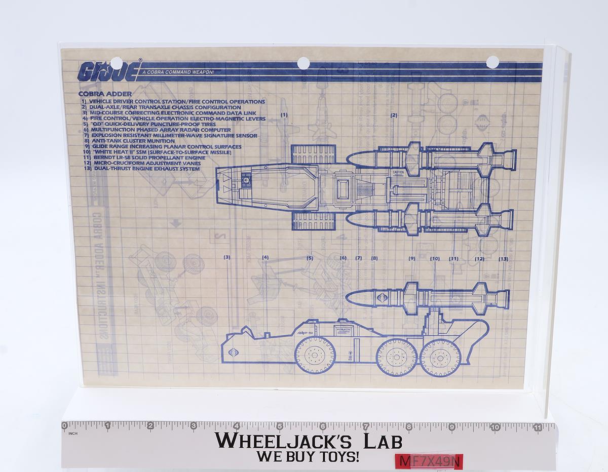 Cobra Adder 100% Complete 1987 GI Joe Hasbro Vintage Action Figure Vehicle