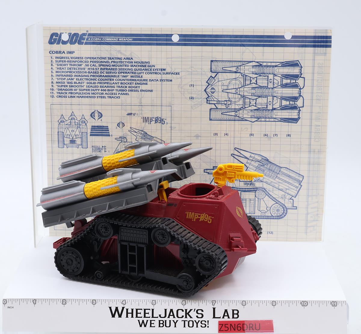 Cobra IMP 100% Complete GI Joe Vintage 1988 Hasbro ARAH Action Figure Vehicle