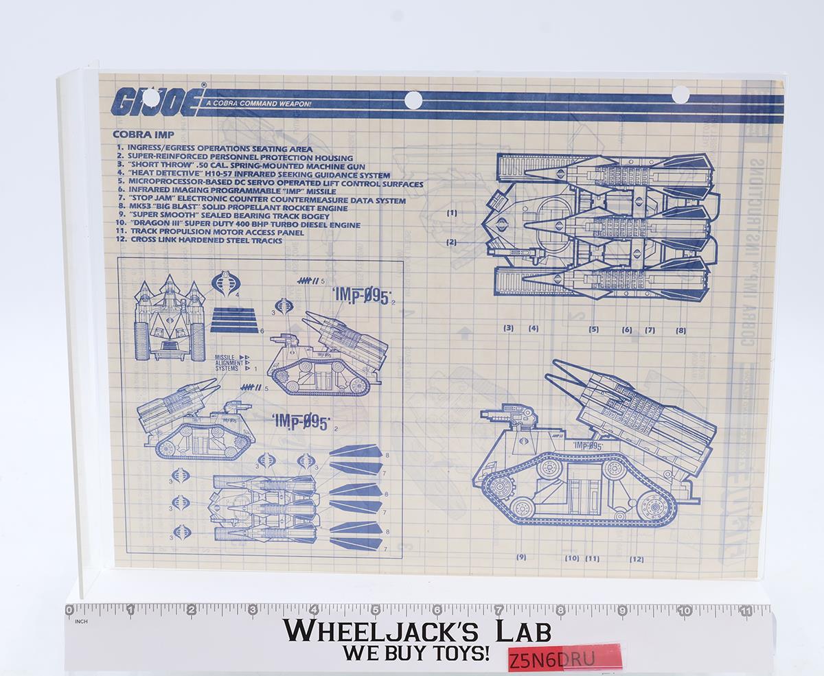 Cobra IMP 100% Complete GI Joe Vintage 1988 Hasbro ARAH Action Figure Vehicle