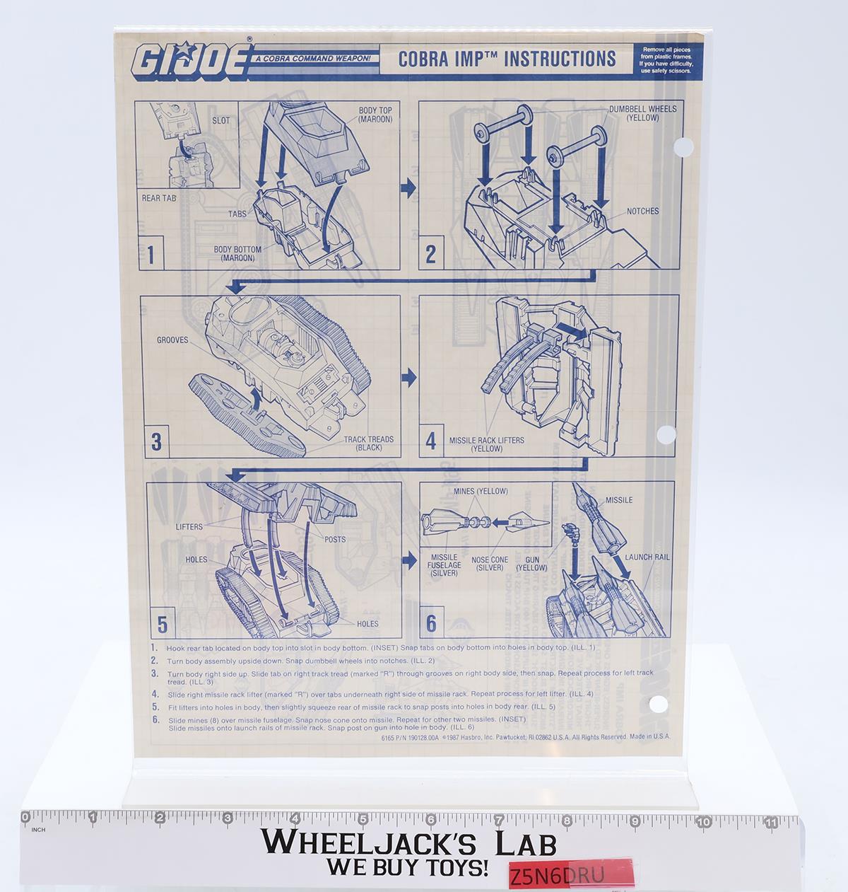 Cobra IMP 100% Complete GI Joe Vintage 1988 Hasbro ARAH Action Figure Vehicle