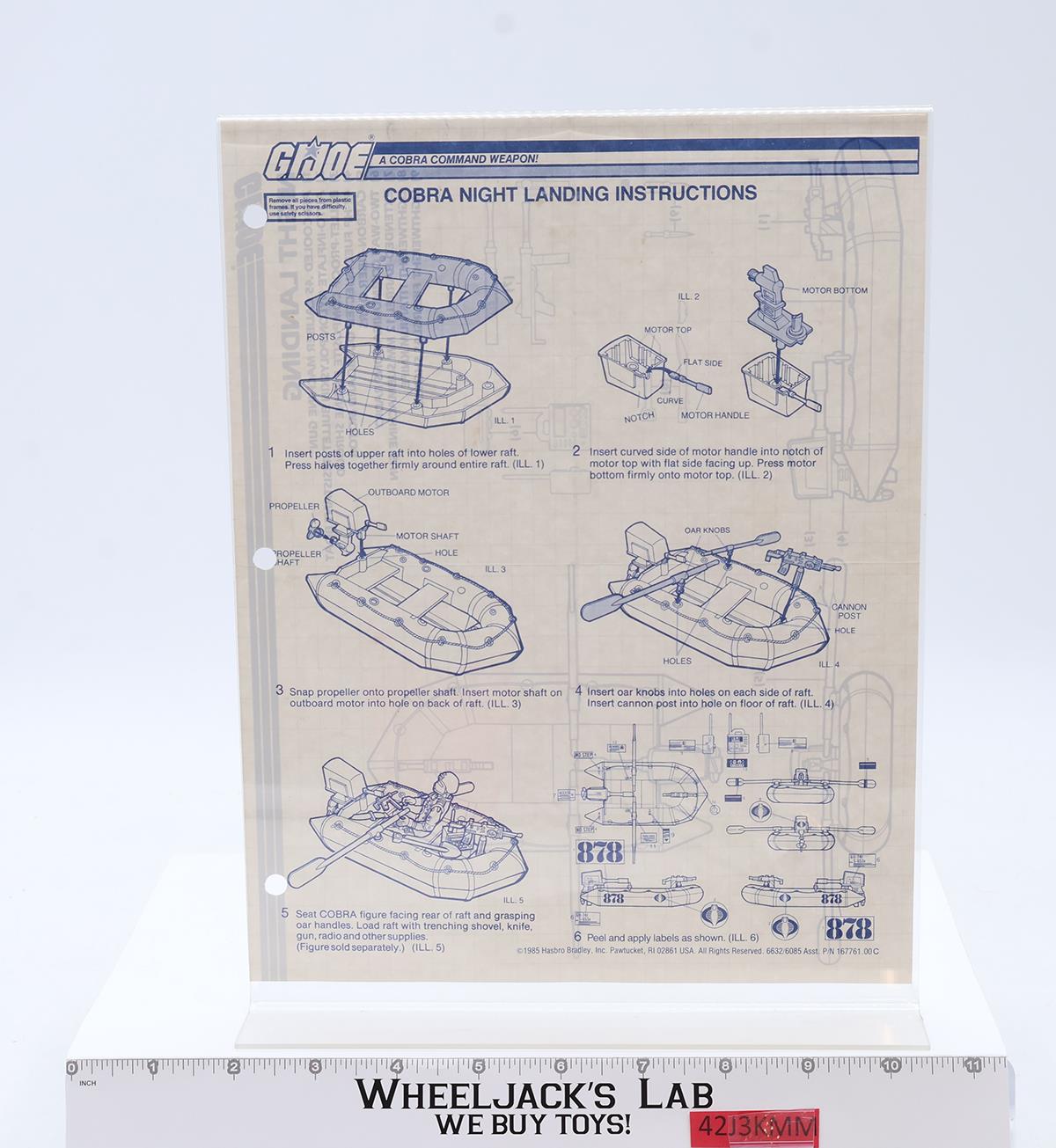 Cobra Night Landing Raft 100% Complete G.I. Joe 1985 Hasbro Vintage Vehicle