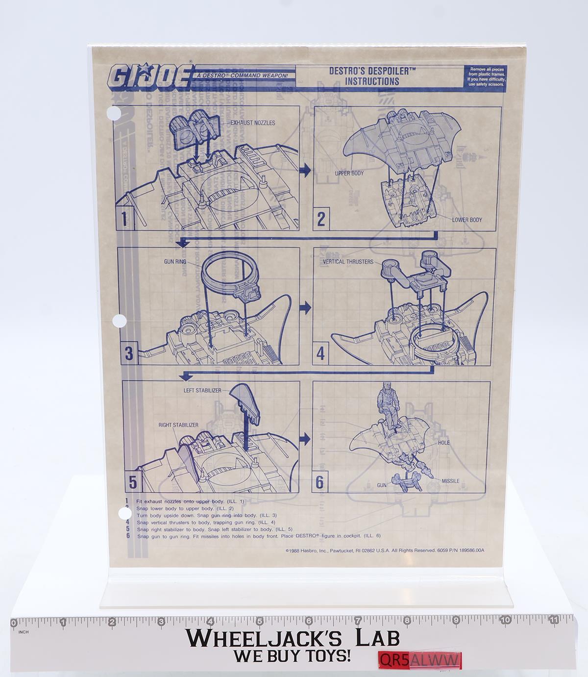 Destro's Despoiler 100% Complete GI Joe 1988 Hasbro Action Figure Vehicle