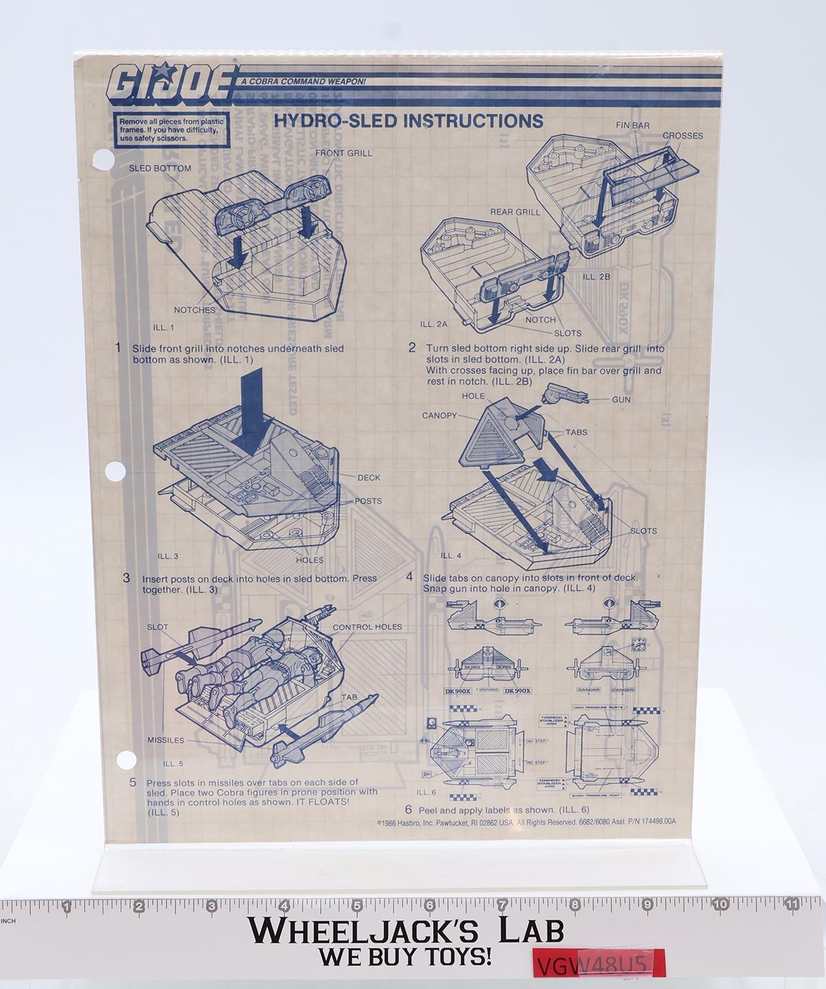 Cobra Hydro Sled 100% Complete G.I. Joe 1986 Hasbro Action Figure Vehicle