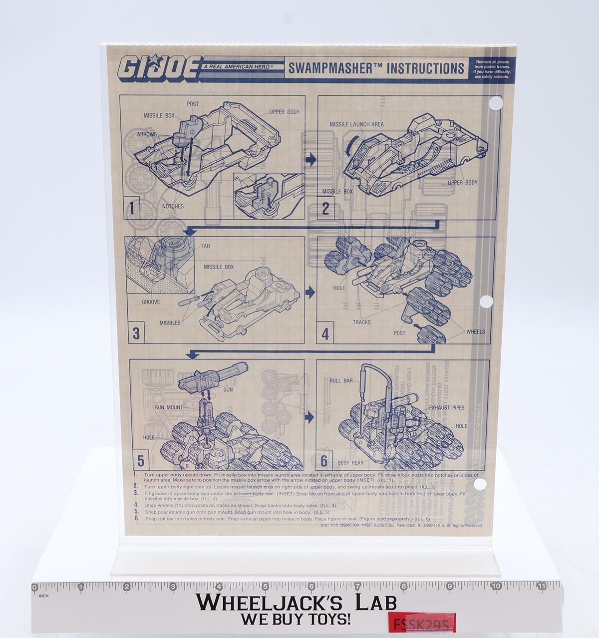 Swampmasher 100% Complete GI Joe 1988 Hasbro Vintage Action Figure Vehicle