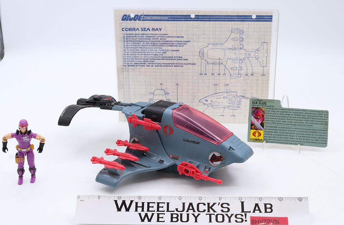 Cobra Sea Ray W/ Sea Slug GI Joe 1987 Hasbro Action Figure Vehicle
