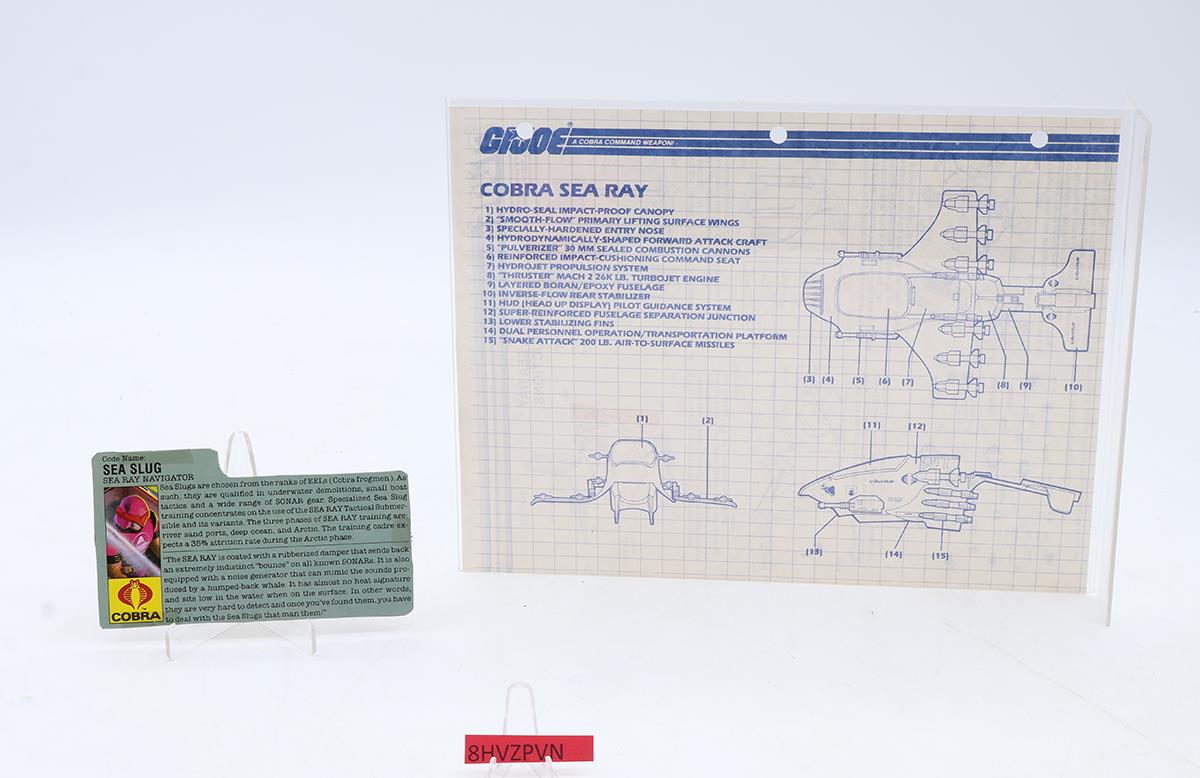 Cobra Sea Ray W/ Sea Slug GI Joe 1987 Hasbro Action Figure Vehicle