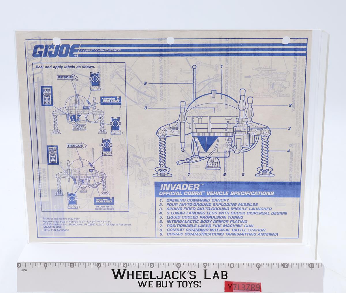 Invader 100% Complete GI Joe Star Brigade 1993 Hasbro Action Figure Vehicle
